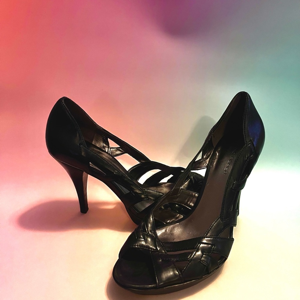 Marc Fisher Black Strappy Heels